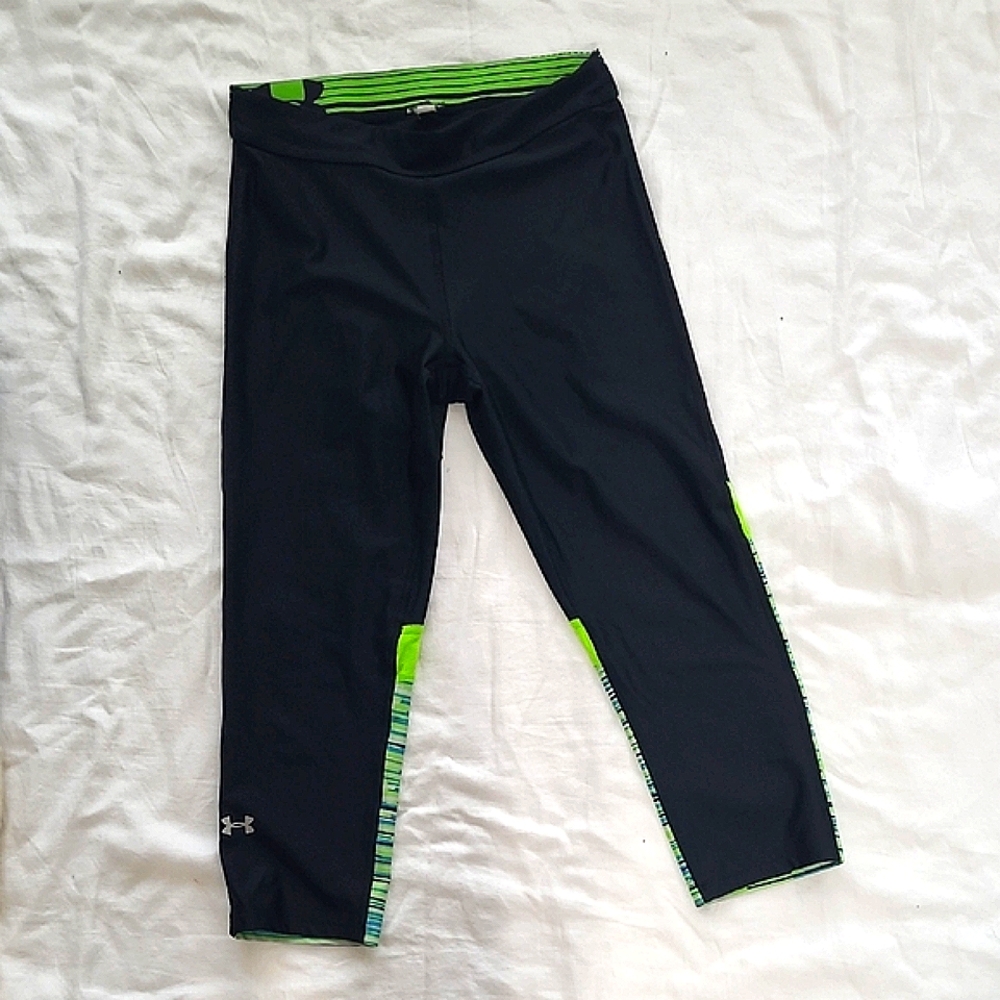 Under Armour Black and Green Leggings